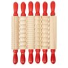 READY 2 LEARN Mini Textured Wooden Rolling Pins - Set of 6-7.25 inches - Turning Handles - Rollers for Kids' Dough, Crafts, Imaginative Play