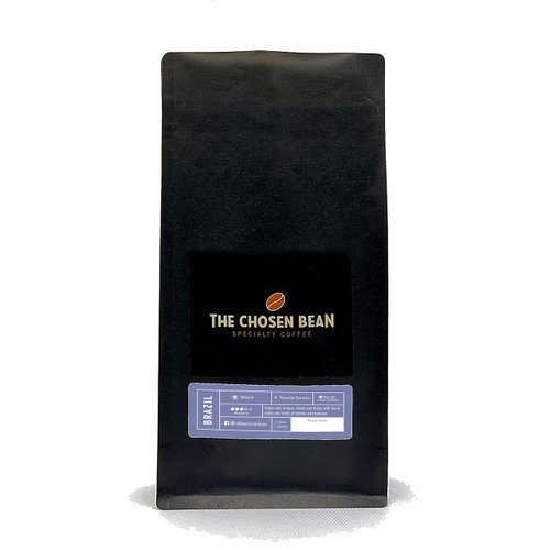 The Chosen Bean Premium Single Origin Fresh Coffee, Brazil Azenda Serrinh Medium Roast Micro Roasted Whole Coffee Beans, 12 Oz