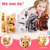 Halloscume 4 Pcs Cat Stuffed Animal Interactive Electronic Plush Animals Walking Barking and Wagging Tail Toys for Christmas Classroom Kids Birthday Gifts 7"