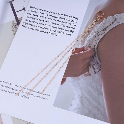 Sttiafay Punk Cuff Chain Dangle Earrings Long Chain Cartilage Earrings Gold Wrap Cuff Chain Earrings Vintage No Piercing Cuff Earrings Jewelry for Women