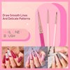 Eptbsdu Nail Art Brushes Set, 3PC Mini Nail Art Design Tiny Detailer Brushes, Nail Art Liner Long Striping Brush and 3d Brush For Flower Gel Polish Manicure Salon DIY at Home