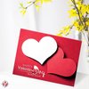 Happy Valentine’s Day Greeting Cards, Beautiful and Romantic Valentines Red and White Love Hearts Greetings for Husband, Wife, Boyfriend, Girlfriend | 4.25" x 5.5" | 25 per Pack