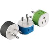 OREI Thailand Power Plug Adapter with 2 USA Inputs - Travel 3 Pack - 2 x Type O, 1 x Type C (US-18) Safe Grounded Use with Cell Phones, Laptop, Camera Chargers, CPAP, and More