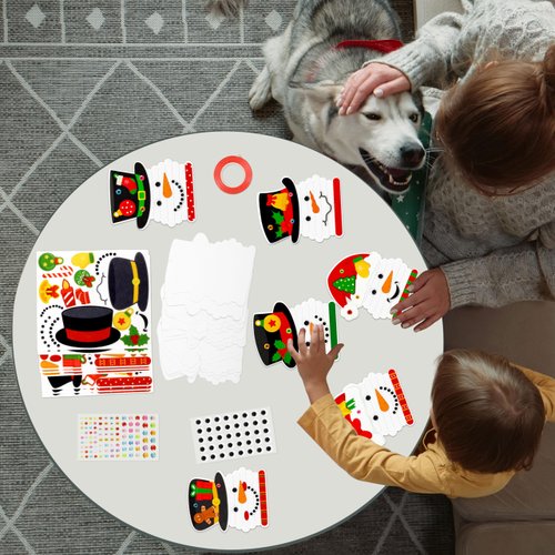 80UncleKimby 16PCS Snowman Christmas Crafts for Kids: DIY Ornament Kit Bulk, Winter Holiday Gifts Party Classroom Favors Activities