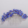 Chargances Bridal Crystal Hair Comb Blue Wedding Rhinestone Hair Side Comb Fashion Handmade Hair Accessories for Bride Wedding Prom Flower Girl Headpieces (Royal Blue)