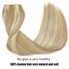 RECOOL Wire Hair Extensions Real Human Hair Balayage Light Blonde to Bleach Blonde Remy Hair Extensions Invisible Wire Hair Extension Straight Clip in Hair Extensions 18 inches