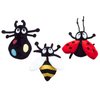 ipawspace Soft Plush Cat Toys for Indoor Cats Kitten Sound Box Inside Kitten Soft Interactive Plush Toys Bee Ladybug Spider Realistic Sound of Insects 3 Pack