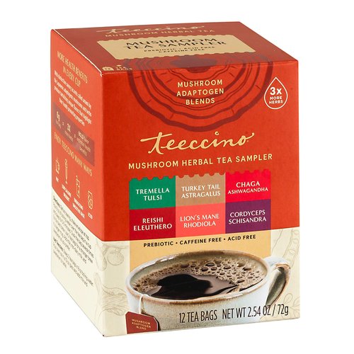 Teeccino Mushroom Herbal Tea - Mushroom Adaptogen Tea Sampler - Support Your Health With Mushroom...