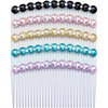 MARY LAVENDER Side Hair Comb with Pearls Rhinestone for Women Hold Bangs Hair Twist Clips, French Twist Hair Pin Decorative Hair Accessories for Girls Kids 5pcs