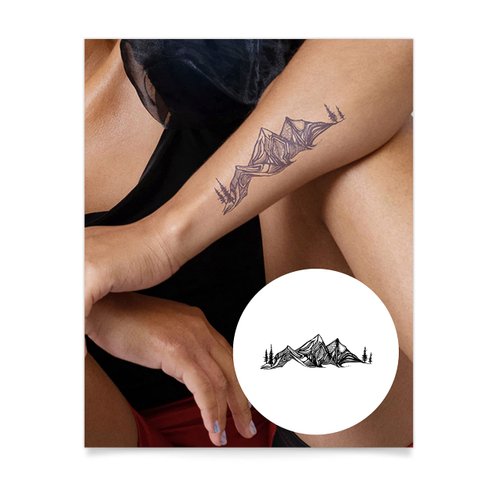 Inkbox Temporary Tattoos, Semi-Permanent Tattoo, One Premium Easy Long Lasting, Water-Resistant Temp Tattoo with For Now Ink - Lasts 1-2 Weeks, Born to Roam, 5 x 2 in