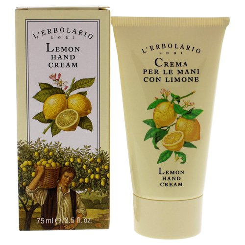 L’Erbolario Lemon Hand Cream - Dry Hands Hand Lotion with Hydrating Glycerin - Shields Skin from Dryness and Redness - Refreshing Lemon Scent - 2.5 oz