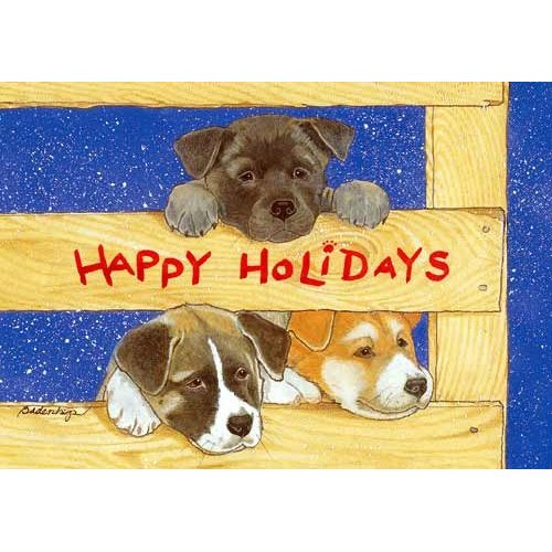 Pipsqueak Akita Christmas Cards : 10 Holiday Cards with Red Envelopes - ADORABLE!