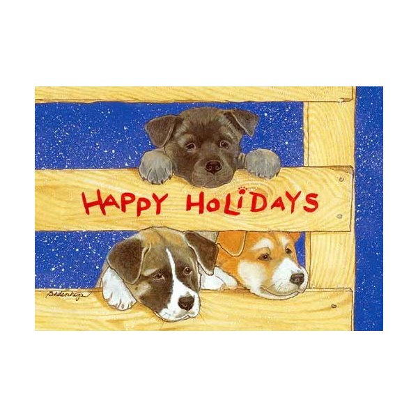Pipsqueak Akita Christmas Cards : 10 Holiday Cards with Red Envelopes - ADORABLE!