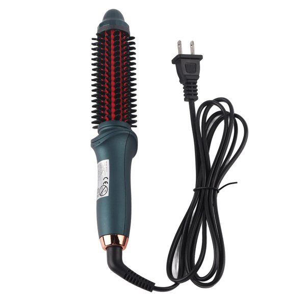 Mokernali Curling Iron Brush, Instant Heat Styling Brush Anti-Scald Bristles Curly Straight Hair Barrel Dual Purpose Portable Wand for All Hair Types