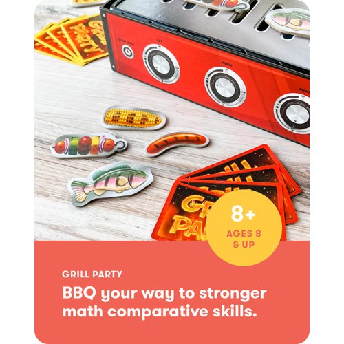 SimplyFun Grill Party - A BBQ Algebra Game for 3rd Grade Math - Engaging and Educational Math Games for Kids Ages 8-12 - 2 to 5 Players - Ages 8 & Up