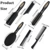 6 Pieces Detangling Styling Comb Set for Women and Men - For Straight, Curly, and All Hair Types