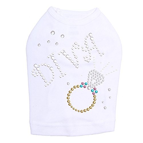 Diva with Ring Dog Shirt XL White