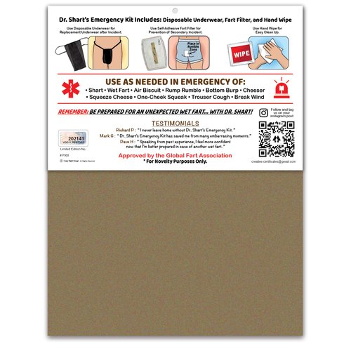 Generic FUNNY Happy 40th Birthday SHART Wet Fart Emergency Kit - Novelty Gag Gift Joke Party Favors Card - Man Cave, Husband, Dad, Brother