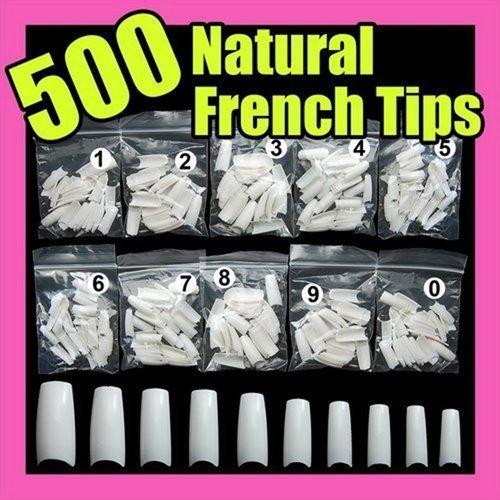 CJESLNA 500pcs French Acrylic False Artificial Nail Art Tips