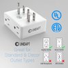 Multi Plug Outlet Splitter, Unidapt Multiple Outlet Extender Adapter with 6 Electrical Outlets, Side Outlet Splitter Box, Wall Tap Power Plug Expander for Home Hotel Office Dorm Essentials, 2-Pack