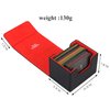 AEGIS GUARDIAN Card Deck Box for MTG, Commander Deck Box Hold 120+ Sleeved Cards, Leather Strong Magnet Card Deck Case Holder for Magic Cards TCG CCG, Red Inner