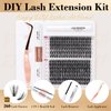 Miuffue DIY Lash Extension Kit 260 PCS Individual Cluster Lashes Kit 0.07D 10-16mm MIX 30D 40D Eyelash Extension Kit Lash Bond and Seal Glue Remover with Eyelash Tweezers (C Curl)