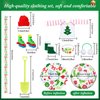 Jenaai 9 Pcs Christmas Elf Doll Accessories Set Christmas Elf Clothing Includes Ear Muffs, Scarf, Sweater, Boot, Inflatable Snow Tube, Mask, Hat, Ice Skates, Shovel for Doll Decor, Xmas Tree Style