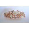Generic Rose gold white flower crystal pearl hair clip bridal clip barrette