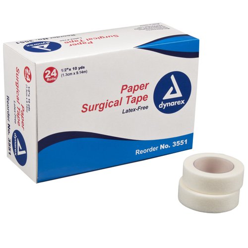 Dynarex Paper Surgical Tape - 3551, Box Of 24 1/2" X 10 Yds