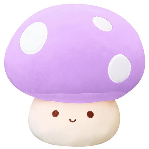 Yeqivo Cute Mushroom Plush Toy, Purple Mushroom Plush Pillow 3D Soft Mushroom Plushie, Mushroom Hugging Plush Pillow Gift for Girls Kids Home Mushroom Decor Christmas Birthday 25cm