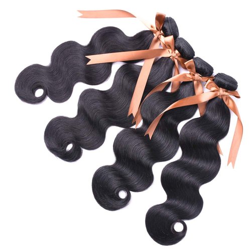 ALLRUN Body Wave Bundles Human Hair 18 20 22 24Inch 100% Brazilian Virgin Hair Unprocessed Human Hair Body Wave 4 Bundles Body Wave Remy Weave Human Hair Extensions