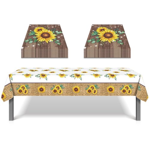 41 Pcs Sunflower Party Supplies 1 Pcs Sunflower Tablecover+40 pcs Sunflower Paper Napkins Sunflower Themed Party Supplies for Birthday Party Decorations Baby Shower