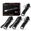 RISEMART Keychain Flashlight, Small Mini Pocket Led Pen Light Super Bright EDC Waterproof 3.5inch Portable with Clip and AAA Battery (Pack of 4) for Inspection, Hiking, Camping
