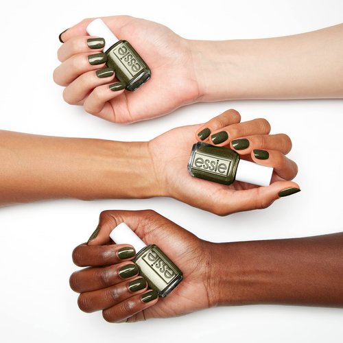 Vegan nail polish, limited edition fall 2021 collection, warm onyx green, shimmer