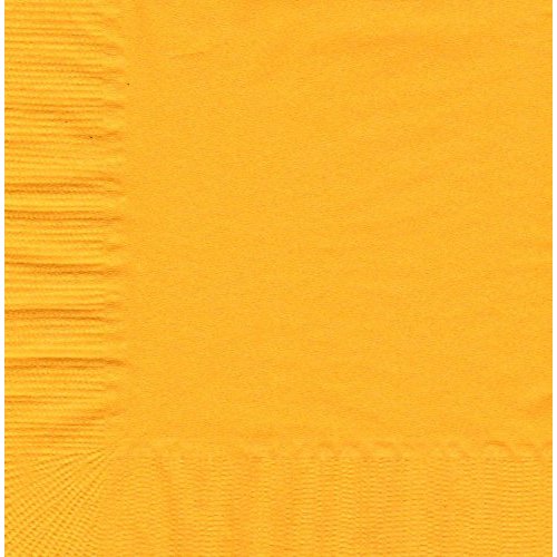 50 Plain Solid Colors Beverage Cocktail Napkins Paper - Harvest Yellow/School Bus Yellow
