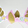 WEEPA 12Pcs Unicorn Party Supplies Gold Glitter Unicorn Headband with 3 Flower Ears Unicorn Party Hats for Unicorn Party Decorations, Birthday Party, Baby Shower