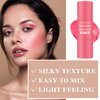 Cream Blush Stick with Brush,Waterproof Multi Cream Blush Stick Makeup,Lightweight,Long-lasting,2 in 1 Multi Stick Blush for Cheeks & Lip Tint & Eyeshadow Makeup(#02 Rose Power)