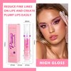 QIUFSSE Korean Clear Lip Oil Gloss for Women,Ultra-Hydrating Lip Glow Oil with Chili Extract，Nourishing Lip Oil Tinted,Lip Plumping Booster,Fuller Lips Instantly - 02 Baby Pink