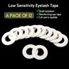 12 Rolls Eyelash Tape, 0.4cm Ultra-Narrow Adhesive Eyelash Extension Tape, Breathable Micropore Fabric Tape for Eyelash Extension Supplies, 0.15" x 10 Yard Each Roll (White)