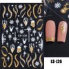 8 Sheets Christmas Glitter Nail Art Stickers Decals Self-Adhesive Pegatinas Uñas Holiday Gold Silver Reindeer Line Snowflake Nail Supplies Nail Art Design Decoration Accessories