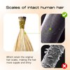 MioYio I Tip Hair Extensions Human Hair 30G/Pack Virgin Hair Itip Human Hair Extensions Dark Blonde to Highlighted Blonde Pre Bonded I Tip Real Hair Extensions Long Straight #18/613 22Inch