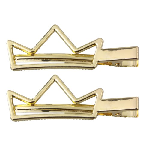 MAHAVIMOKSA 20pcs KC Gold Alligator Hair Clips Metal Barrettes Hair Clips for Women and Girls DIY Craft (70x26mm Crown)