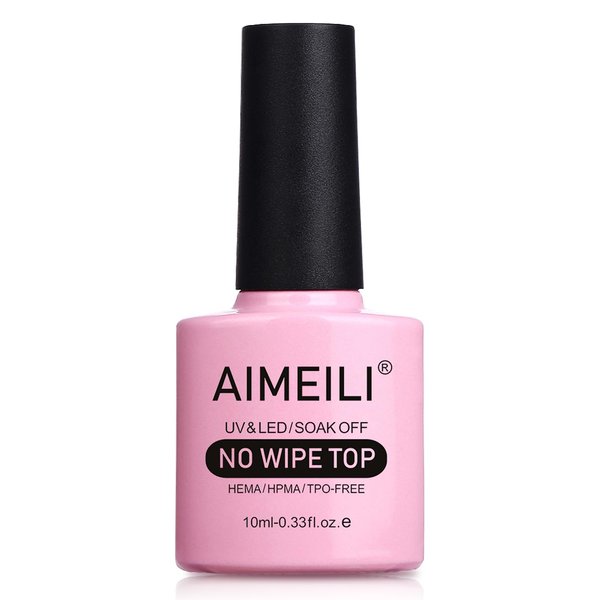 AIMEILI No Wipe Top Coat Soak Off U V LED Gel Nail Polish