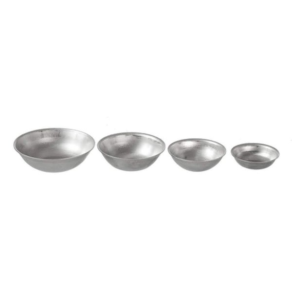 Melody Jane Dollhouse 4 Silver Mixing Bowls Miniature Kitchen Baking Cooking Accessory