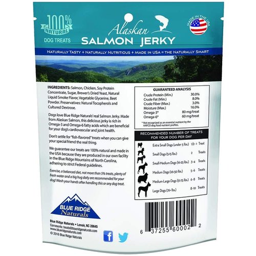 Blue Ridge Naturals (3 Pack) Oven Baked Salmon Jerky Dog Treats, 3 Pounds Total