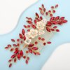 Rumtock White Flower Red Rhinestones Hair Comb for Wedding Brides Women Hair Piece Jewelry Handmade Boho Hair Accessories (Red)