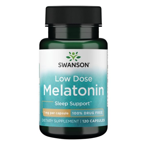 Swanson Melatonin - Herbal Supplement - Sleep and Rela ation - 120 Capsules, 1mg Each