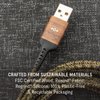 House of Marley Rewind USB-C to USB-A Cable: Braided Charging Cable, USB-IF and MFI-Certified, 10ft Long, Made with Sustainable Materials