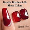 Double Rhythm 15ML Blood Red Gel Polish Translucent Sheer Neutral Color Jelly Natural UV Led Nail Art DIY at Home (B-A1371)