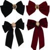 TANG SONG 4 PCS Lint Bowknot Bobby Pin Ribbon Hairpin Hair Hair Clips for Women Girl Lady Gentle Design Suitable for Daily, Dance Party and Other Occasions (Red&Black)